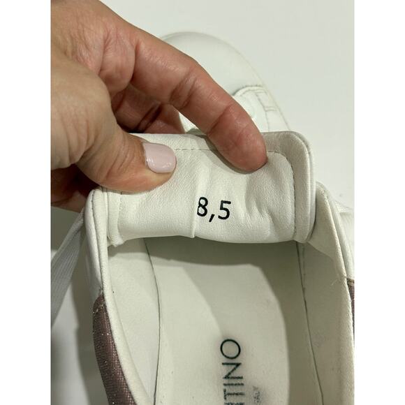 Valentino by Mario Valentino Fresia Leather Platform Sneaker White Rose Size 8.5 - Picture 6 of 7